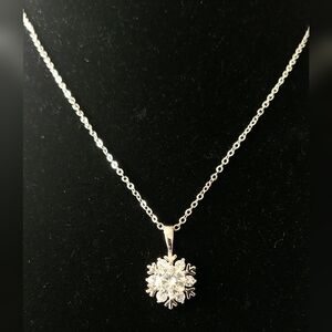 Moissanite Snowflake Pendant Necklace